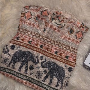 Patterned High Neck Tank Top